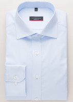 Chemise Eterna MODERN FIT UNI POPELINE bleu clair avec col Classic Kent en coupe moderne