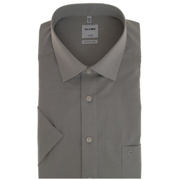 Chemise OLYMP Luxor comfort fit CHAMBRAY gris avec col Nouveau Kent en coupe classique