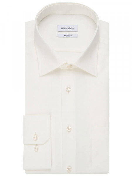 SEIDENSTICKER Regular Fit Chemise Beige clair Business Kent Popeline - Vue 4