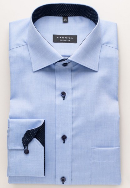 Chemise Eterna COMFORT FIT BEAUX OXFORD bleu moyen avec col Classic Kent en coupe classique