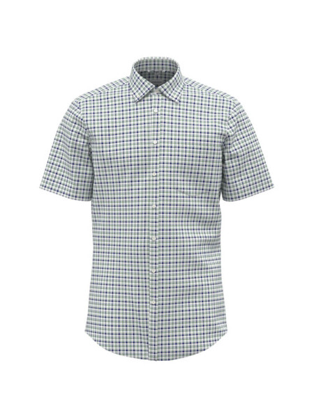 Chemise Seidensticker MODERN TWILL vert avec col Button Down en coupe moderne