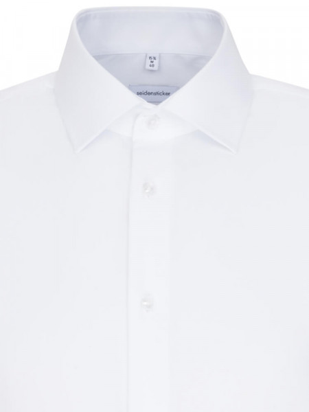SEIDENSTICKER Slim Fit Chemise Blanc Business Kent Popeline - Vue 2