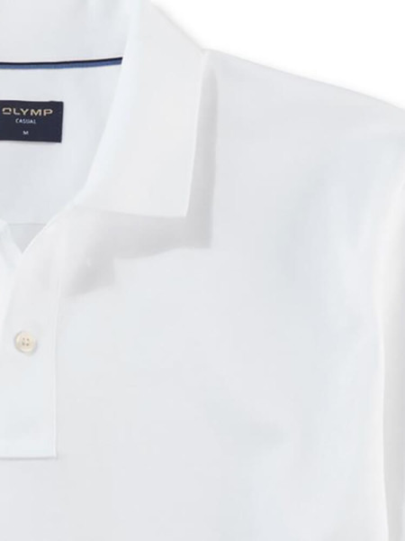 OLYMP Polo Blanc Piqué