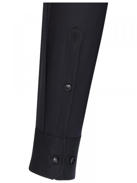 SEIDENSTICKER Slim Fit Chemise Noir Business Kent Popeline - Vue 1