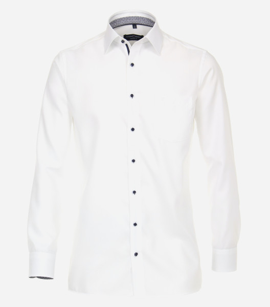 Chemise CasaModa COMFORT FIT STRUCTURE blanc avec col Kent en coupe classique