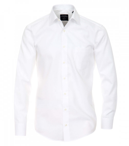 Chemise CASAMODA MODERN FIT UNI POPELINE blanc avec col Kent en coupe moderne