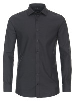 Chemise Venti BODY FIT STRUCTURE gris avec col Kent en coupe moderne